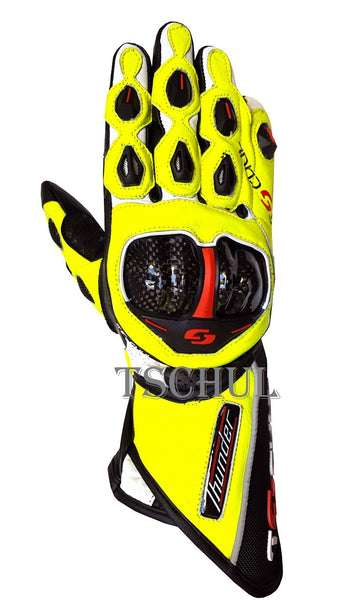 (0250) Tschul Racehandschuh ''THUNDER'' Carbon Schutz *FLUOR*