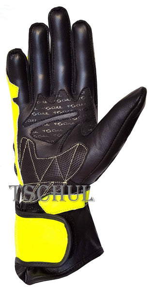 (0250) Tschul Racehandschuh ''THUNDER'' Carbon Schutz *FLUOR*