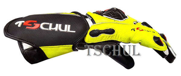 (0250) Tschul Racehandschuh ''THUNDER'' Carbon Schutz *FLUOR*