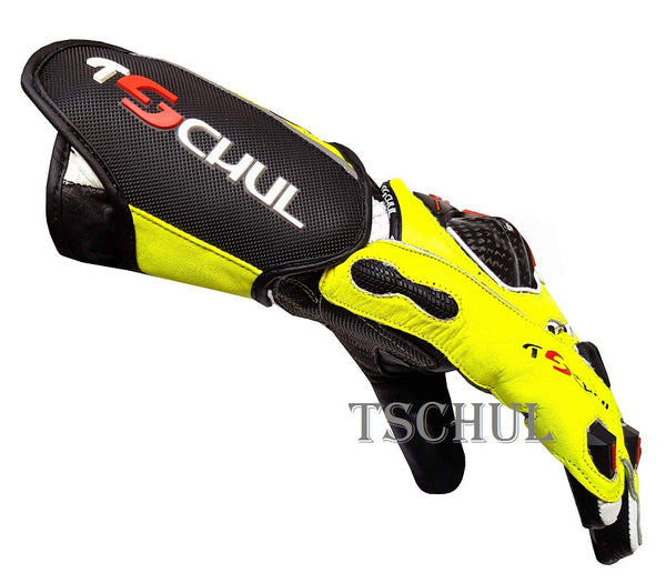 (0250) Tschul Racehandschuh ''THUNDER'' Carbon Schutz *FLUOR*