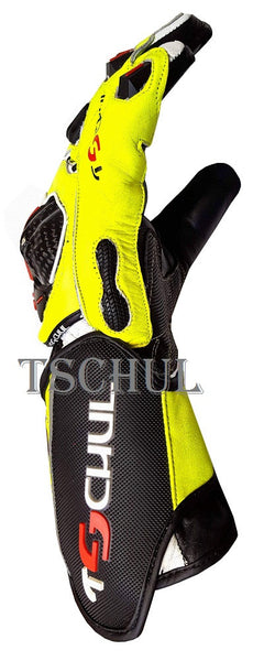 (0250) Tschul Racehandschuh ''THUNDER'' Carbon Schutz *FLUOR*