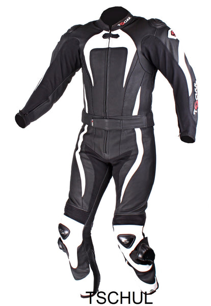 (575) zweiteilige Racing Motorrad-SportKombi "BLACK-WHITE"