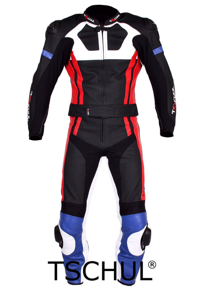 (580) Herren Motorradkombi Black-Blue-Red