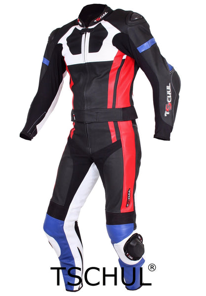 (580) Herren Motorradkombi Black-Blue-Red