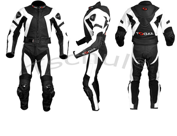 (736) zweiteilige Damen Motorrad Sport-kombi *BLACK-WHITE*