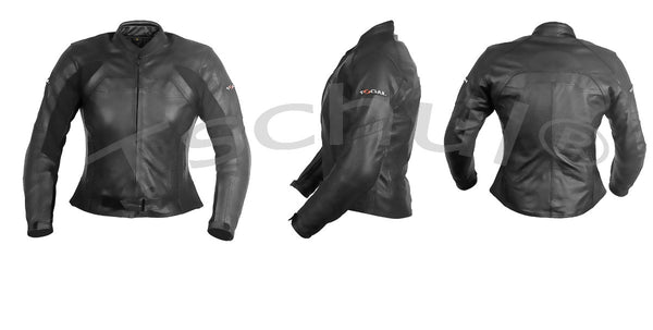 840 Damen Lederjacke All Black