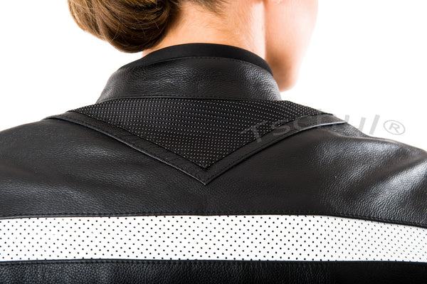 5700 Damen Lederjacke Black-White