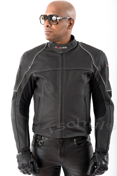 (820) Sportliche Motorrad-Lederjacke Herren in *MATT-LEDER*