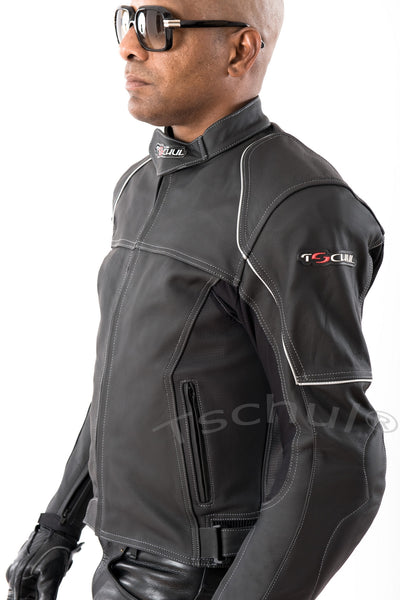 (820) Sportliche Motorrad-Lederjacke Herren in *MATT-LEDER*