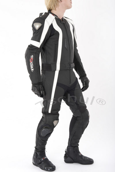 (727) Herren-Motorradkombi von TSCHUL *Black-White*