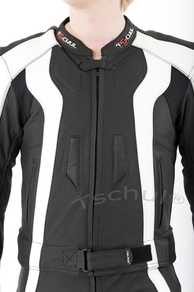 (727) Herren-Motorradkombi von TSCHUL *Black-White*