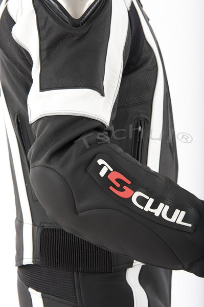 (727) Herren-Motorradkombi von TSCHUL *Black-White*