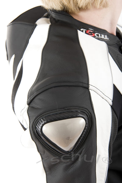 (727) Herren-Motorradkombi von TSCHUL *Black-White*