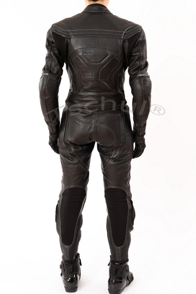 (726) zweiteilige Damen Motorrad-kombi Rindsleder *BLACK*