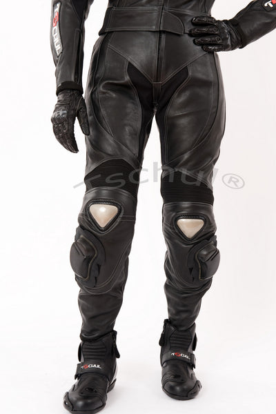 (726) zweiteilige Damen Motorrad-kombi Rindsleder *BLACK*