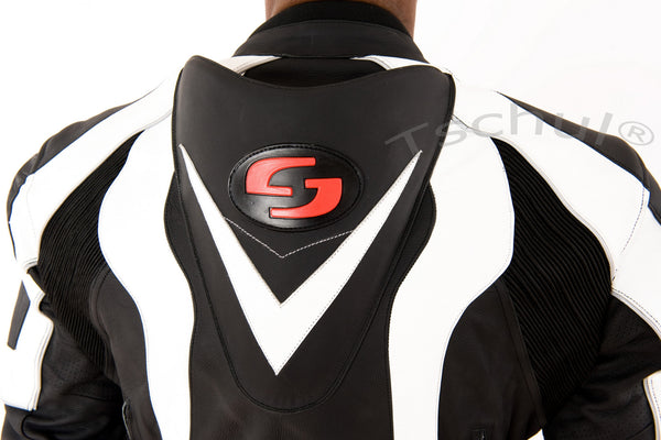 (727) Herren-Motorradkombi von TSCHUL *Black-White*