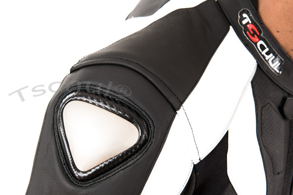 (727) Herren-Motorradkombi von TSCHUL *Black-White*