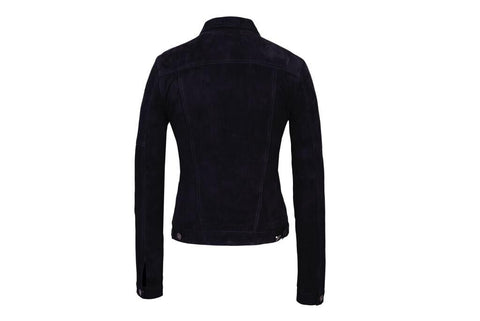 (0101) Damen Lederjacke *San Francisco* Suede-leder Black