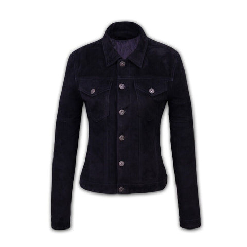 (0101) Damen Lederjacke *San Francisco* Suede-leder Black