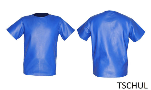 (101) Herren Leder Shirt 'LAMM-NAPPA' Blue