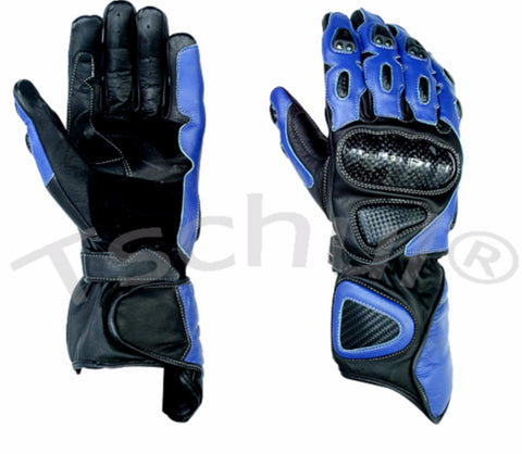 (212) Motorrad-Sporthandschuh Carbon Schutz *Blue*