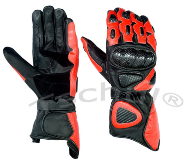 (212) Motorradhandschuh-Sporthandschuh Carbon Schutz *Red*