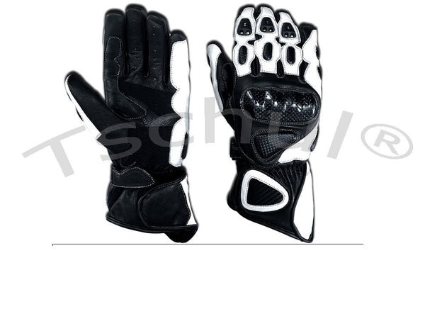 (212) Motorradhandschuh-Sporthandschuh Carbon Schutz *Black/White*