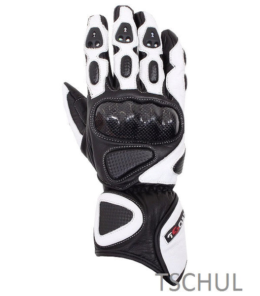 (212) Motorradhandschuh-Sporthandschuh Carbon Schutz *Black/White*