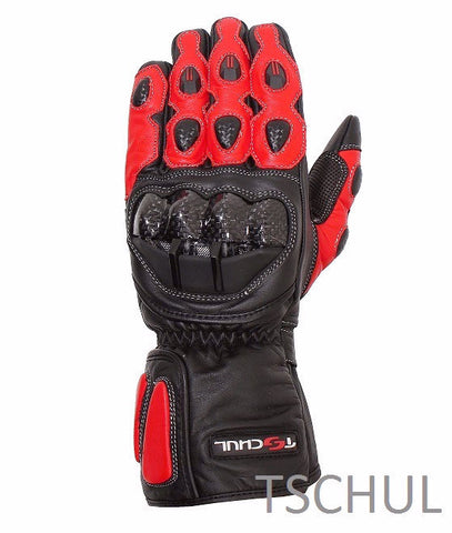 (230) Motorrad-Sporthandschuh Carbon Schutz *Red*