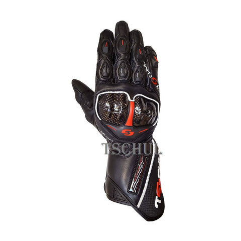 (0250) Tschul Racehandschuh ''THUNDER'' Carbon Schutz *BLACK*