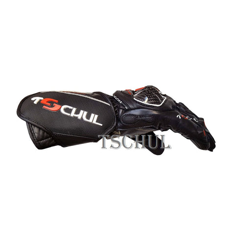 (0250) Tschul Racehandschuh ''THUNDER'' Carbon Schutz *BLACK*