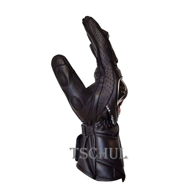 (0250) Tschul Racehandschuh ''THUNDER'' Carbon Schutz *BLACK*