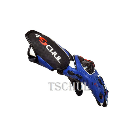 (0250) Tschul Racehandschuh ''THUNDER'' Carbon Schutz *BLUE*