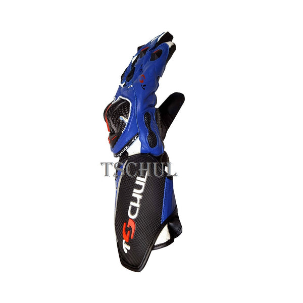 (0250) Tschul Racehandschuh ''THUNDER'' Carbon Schutz *BLUE*