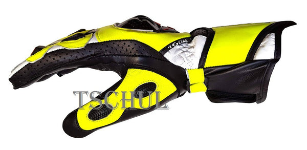 (0250) Tschul Racehandschuh ''THUNDER'' Carbon Schutz *FLUOR*