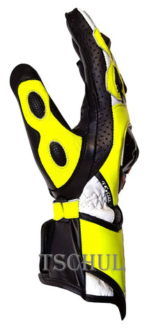 (0250) Tschul Racehandschuh ''THUNDER'' Carbon Schutz *FLUOR*