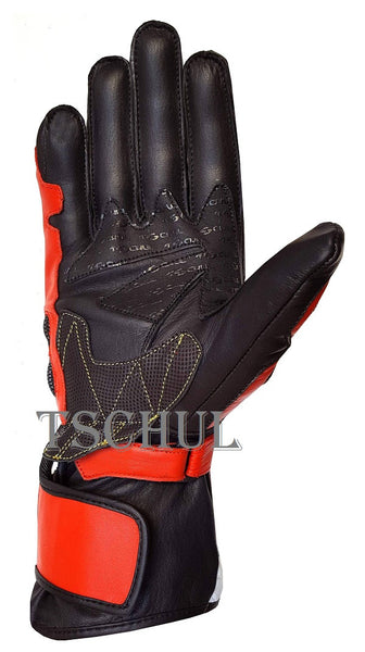 (0250) Tschul Racehandschuh ''THUNDER'' Carbon Schutz *RED*