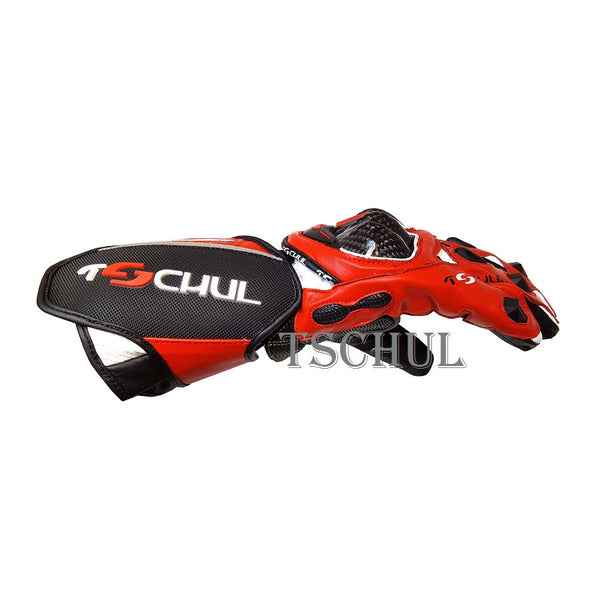 (0250) Tschul Racehandschuh ''THUNDER'' Carbon Schutz *RED*