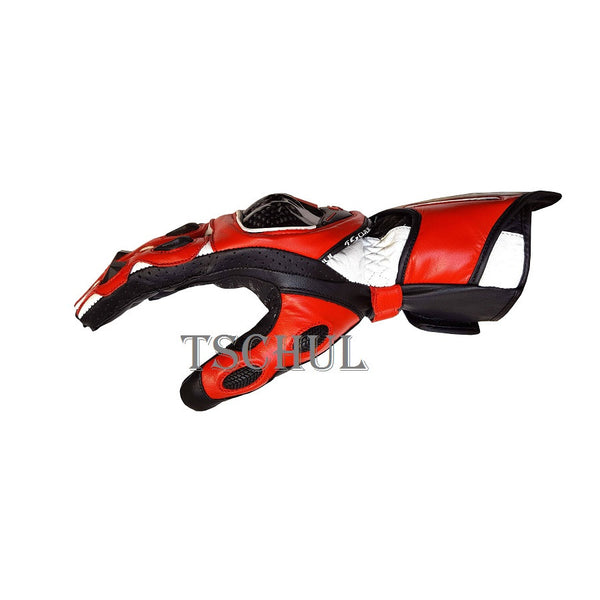 (0250) Tschul Racehandschuh ''THUNDER'' Carbon Schutz *RED*