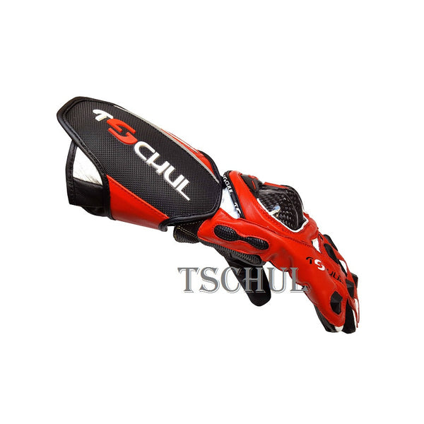 (0250) Tschul Racehandschuh ''THUNDER'' Carbon Schutz *RED*