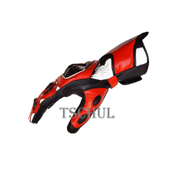 (0250) Tschul Racehandschuh ''THUNDER'' Carbon Schutz *RED*