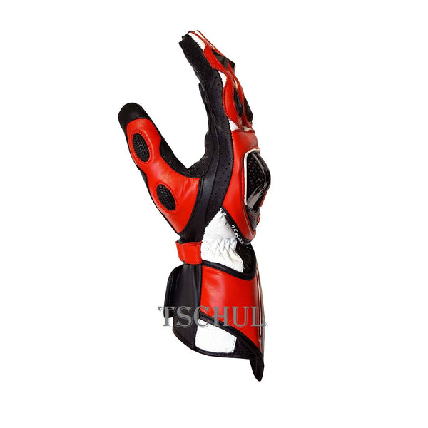 (0250) Tschul Racehandschuh ''THUNDER'' Carbon Schutz *RED*