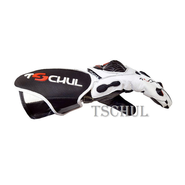 (0250) Tschul Racehandschuh ''THUNDER'' Carbon Schutz *WHITE*