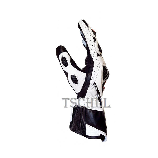 (0250) Tschul Racehandschuh ''THUNDER'' Carbon Schutz *WHITE*