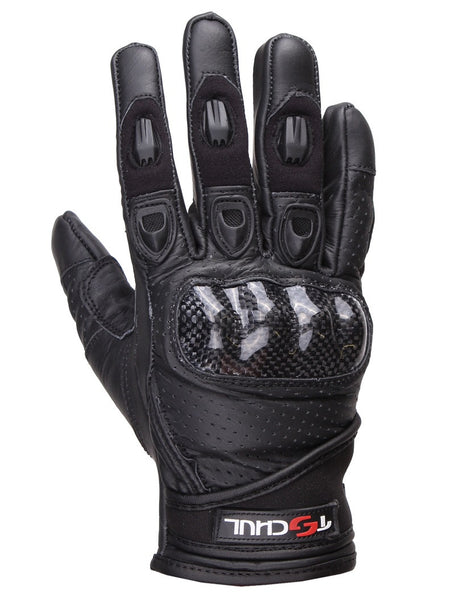 (0306) Tschul Motorrad Sommer-handschuh Kurz *BLACK*