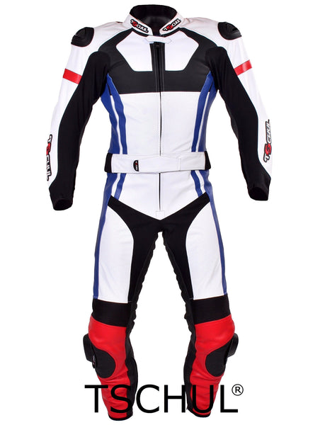 (580) Herren Motorradkombi White-Blue-Red