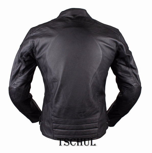 (0635) DAMEN MOTORRAD-LEDERJACKE *VINTAGE-LOOK* ALL-BLACK