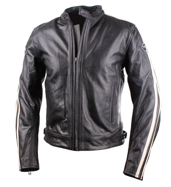 (0640) TSCHUL *VIN-2.0* LÄSSIGE BIKERJACKE OLDSCHOOL VINTAGE 'BLACK'