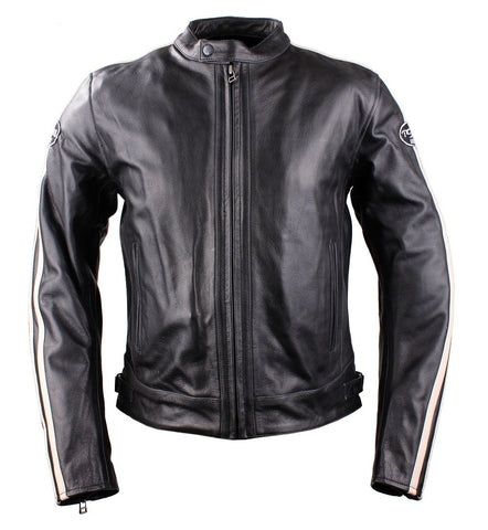 (0640) TSCHUL *VIN-2.0* LÄSSIGE BIKERJACKE OLDSCHOOL VINTAGE 'BLACK'