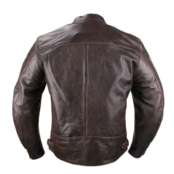 (0640) TSCHUL *VIN-2.0* LÄSSIGE BIKERJACKE OLDSCHOOL VINTAGE 'BROWN'